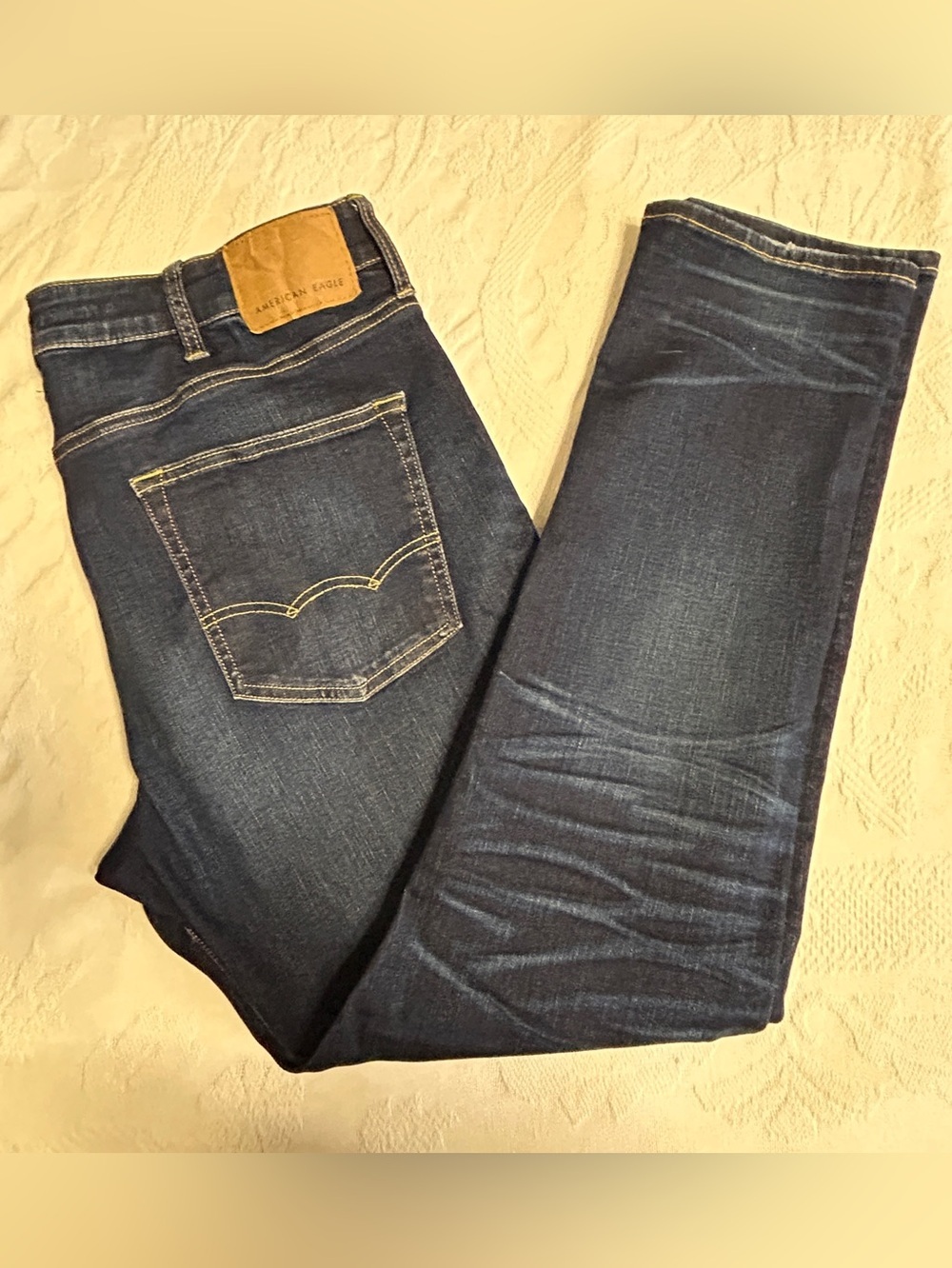 American Eagle Outfitters Men’s Dark Indigo Slim Jeans Next Level Flex 38 x 32